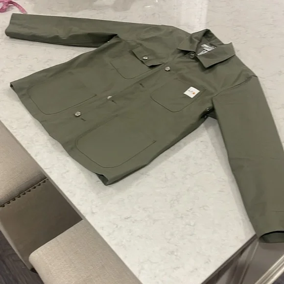 A.P.C. X Carhartt Wip collab on this field coat. Size XL. Olive green